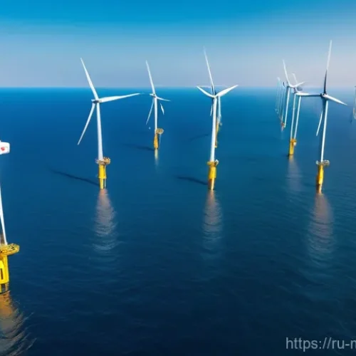 Home 28 해양풍력 발전 산업 전망 - **Prompt: Futuristic Floating Offshore Wind and Green Hydrogen Hub**
A breathtaking aerial view ...