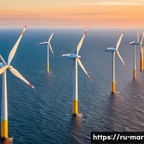 Home 27 해양풍력 발전 관련 정책 - An expansive aerial view of a massive offshore wind farm located in the North Sea, featuring numerou...